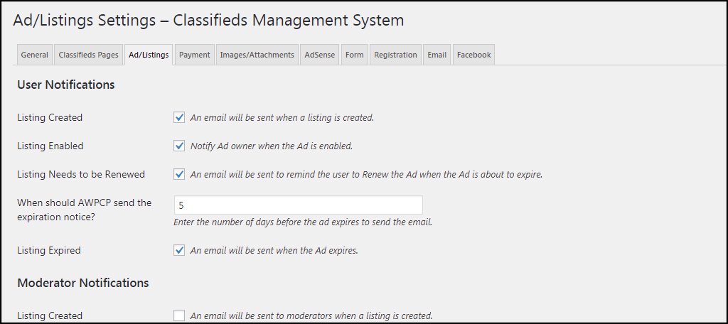 如何安装另一个WordPress分类插件(AWPCP)插图7 广告清单