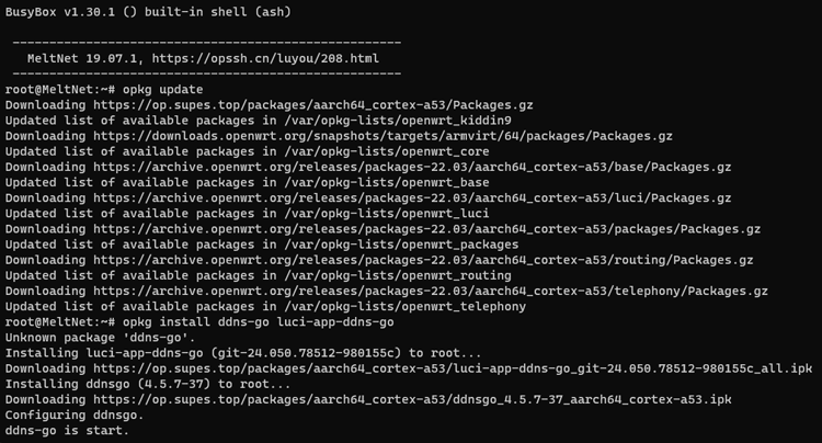 OpenWRT 安装使用 DDNS-GO 动态域名解析插图2 安装ddns-go、luci-app-ddns-go的核心组件