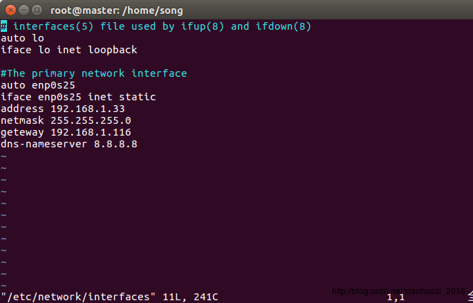 Ubuntu16.04下设置静态IP-陌上烟雨遥