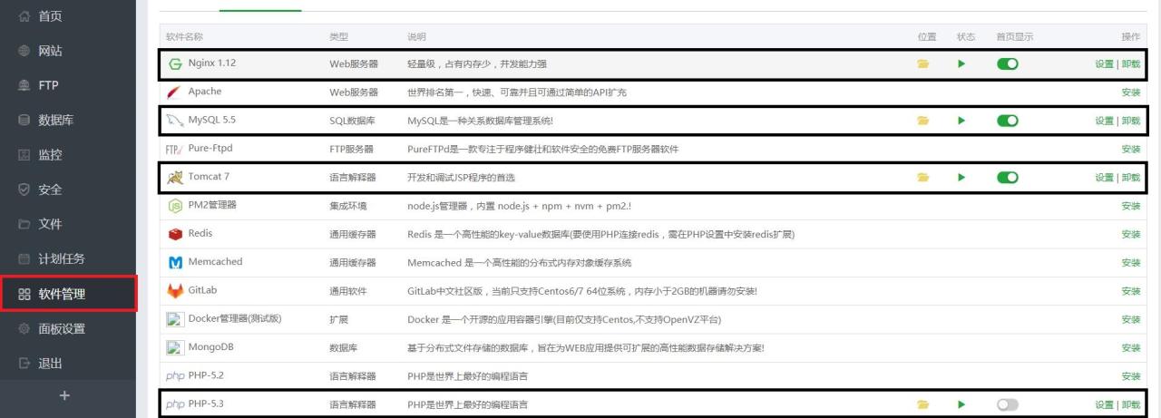 宝塔面板配置及部署javaweb教程(全网最全)插图2 安装软件