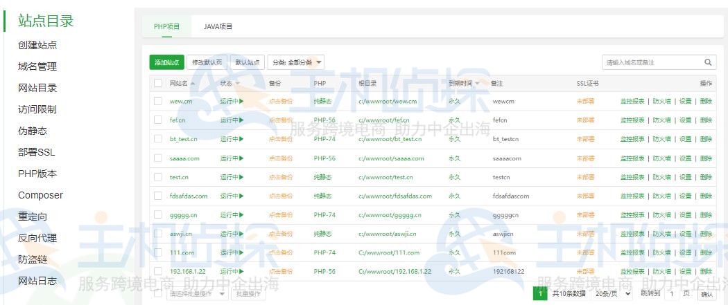 宝塔面板如何配置SSH?插图1 宝塔Windows面板管理站点