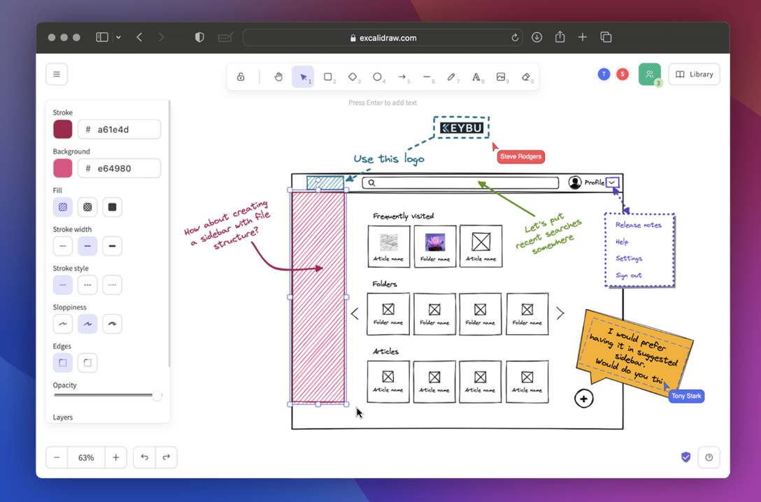 支持协作与AI作图，极空间快速部署开源的虚拟手绘白板『Excalidraw』插图