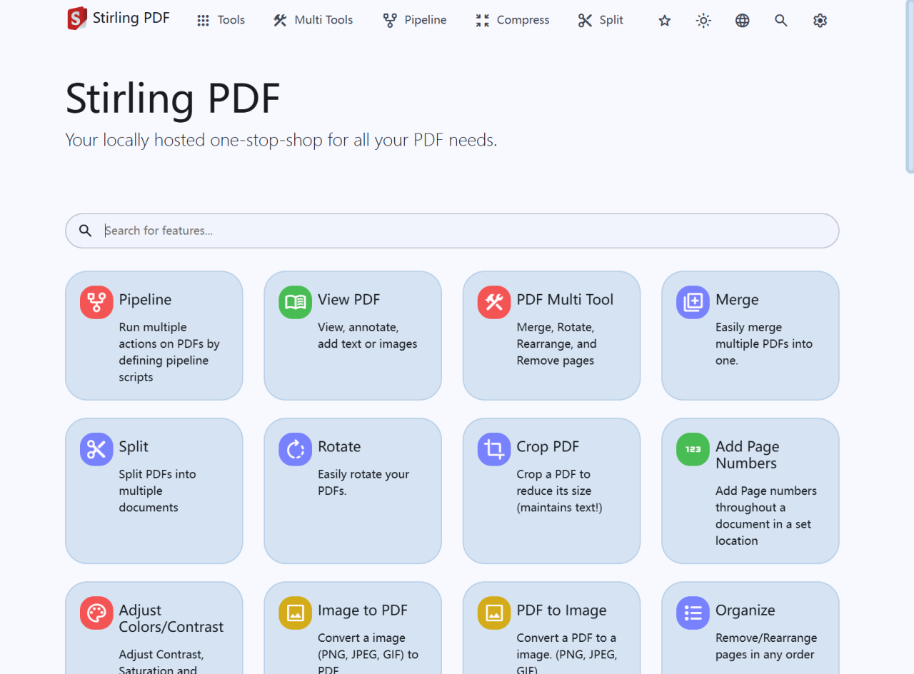 极空间部署本地最强私有化PDF工具箱『Stirling-PDF』插图11 极空间部署本地最强私有化PDF工具箱『Stirling-PDF』插图11